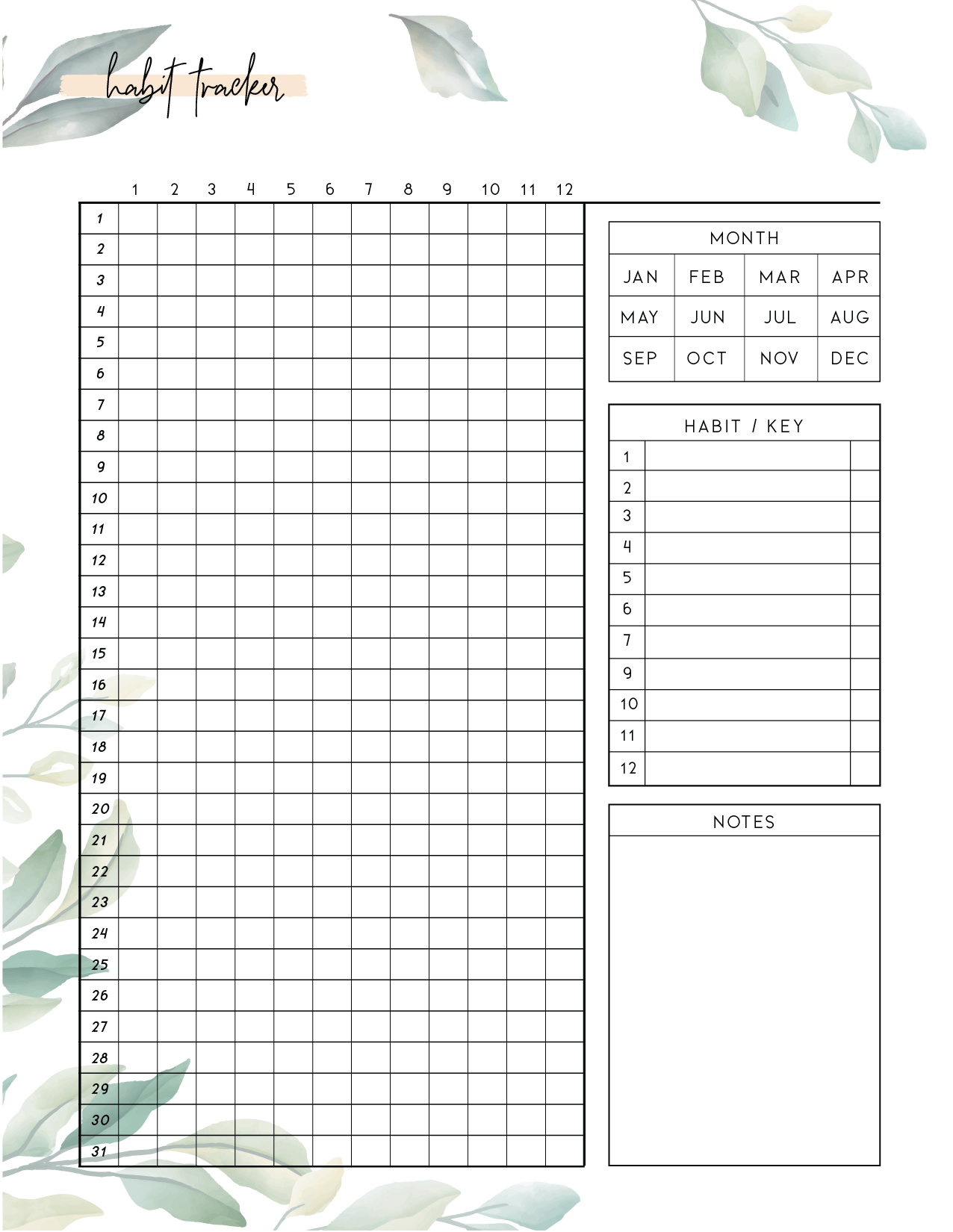 free printable habit tracker pdf - world of printables